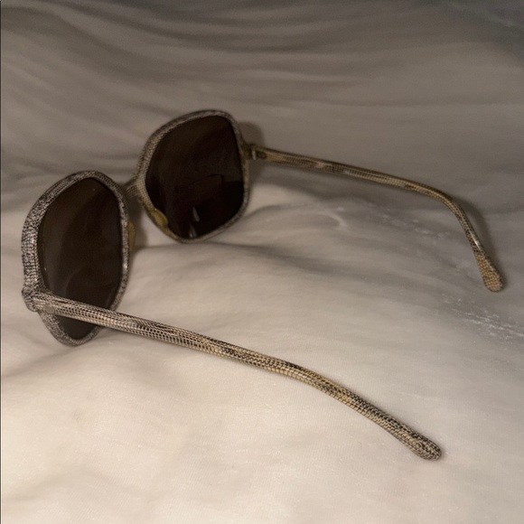 Vintage 1970’s Oversized Round Sunglasses Faux Snake Print in Grey, Green Lens main image 3